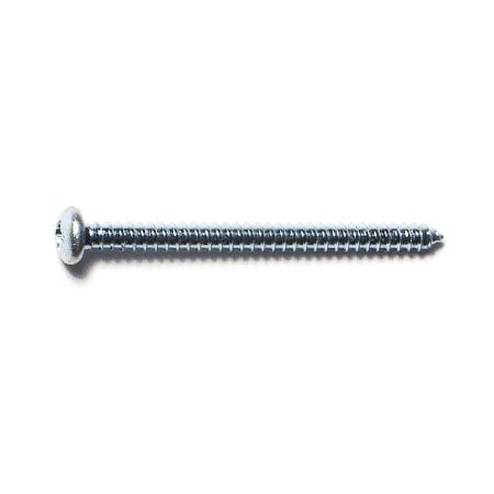 Midwest Fastener Sheet Metal Screw, #4 x 1-1/2 in, Zinc Plated Steel Pan Head Phillips Drive, 100 PK 50853